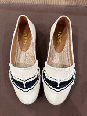 Zadig and Voltaire - Cream/Black Espadrilles - Size 39 - NWOT